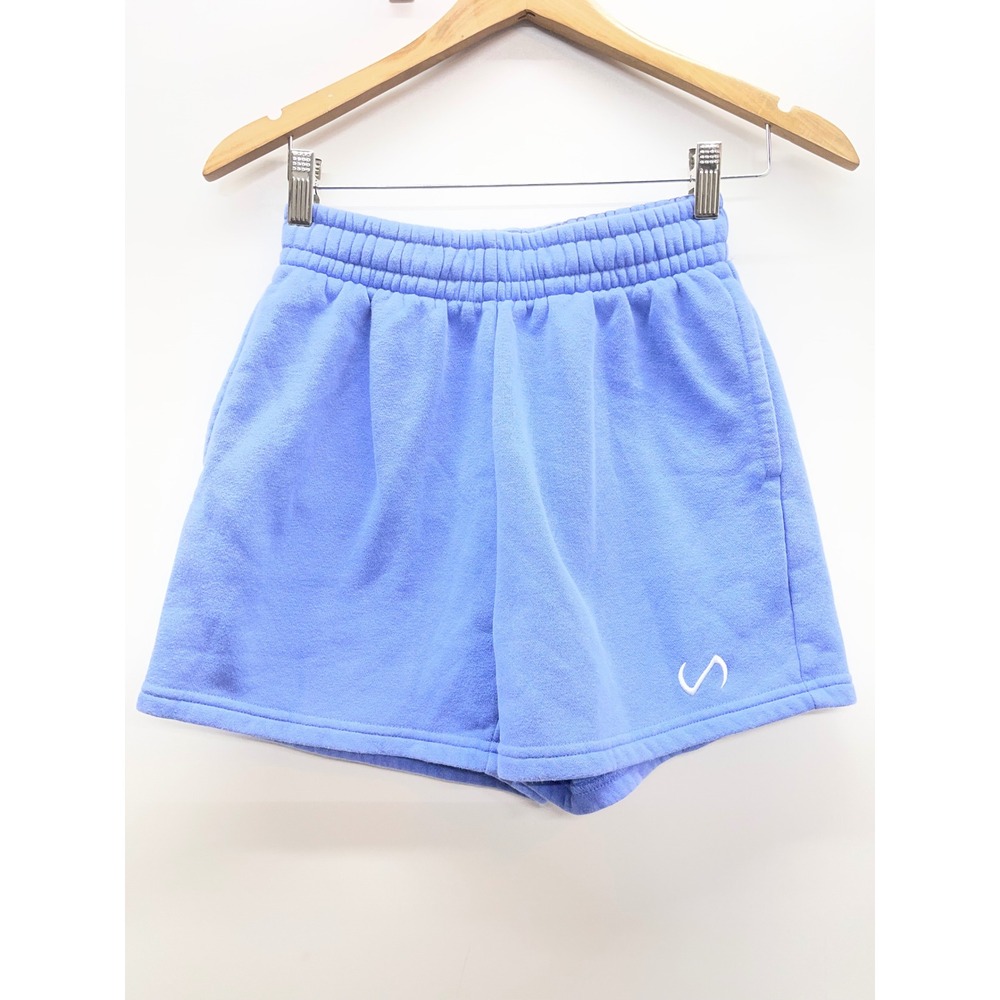 TLF Take Life Further Blue Fleece Sweat Shorts XS 35032 Athleisure Lounge